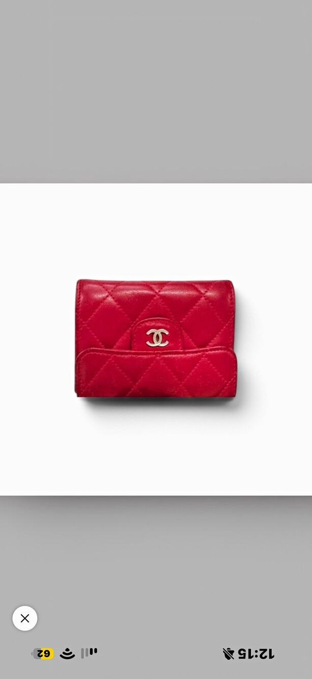 CHANEL Red Quilted Lambskin Classic Flap Card Case C. 2010-2011 (Series 14)